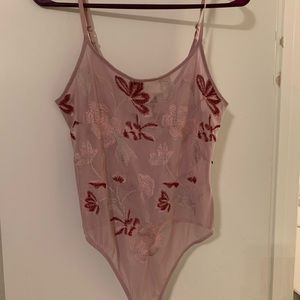 COPY - Express Blush Pink Floral Bodysuit